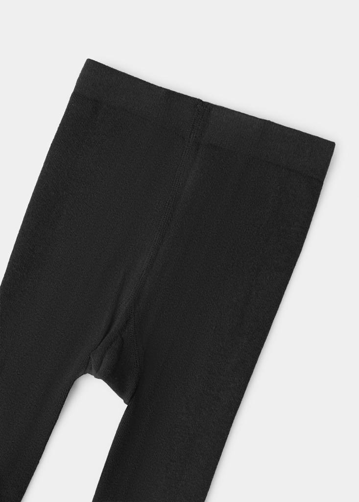 Plain cotton tights — Black