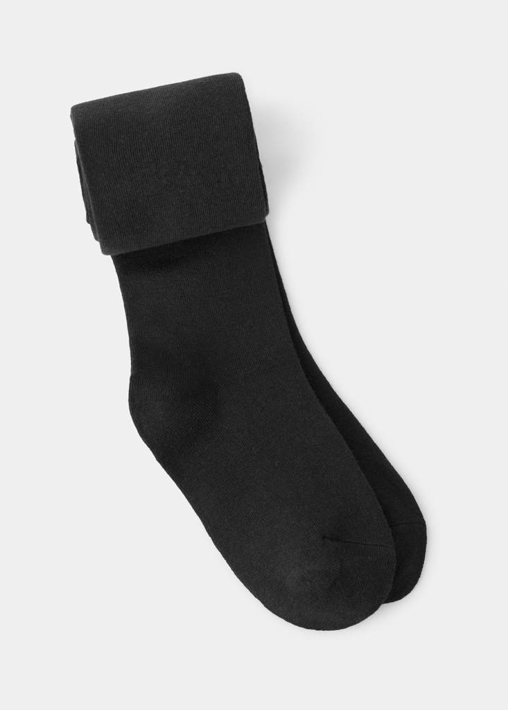 Plain cotton tights — Black