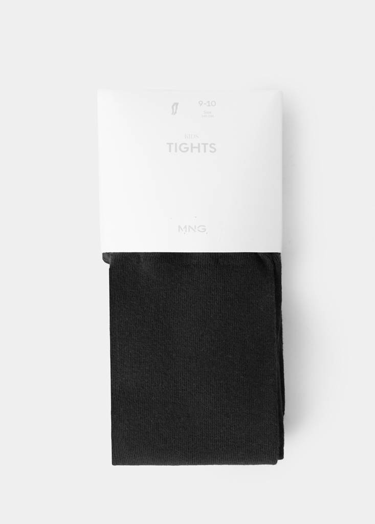 Plain cotton tights — Black