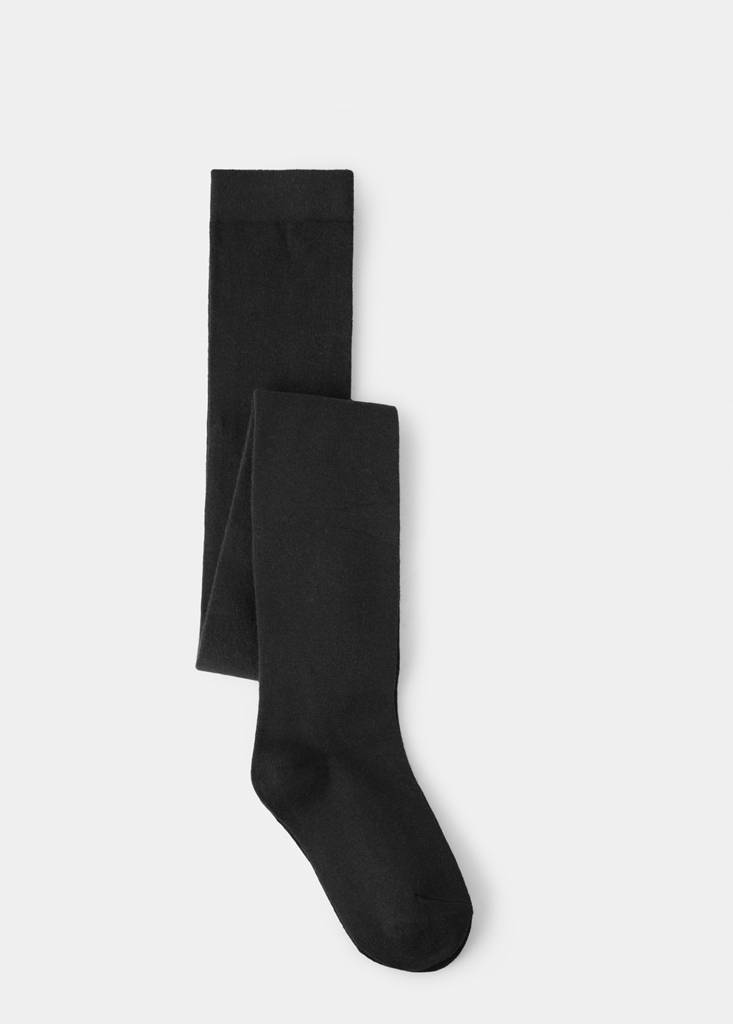 Plain cotton tights — Black