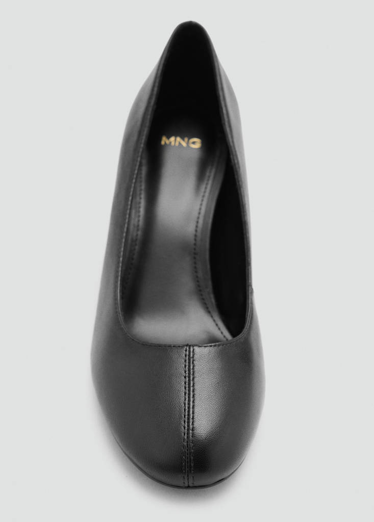 Leather wedge shoe — Black