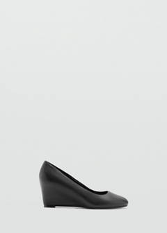 Leather wedge shoe — Black 3