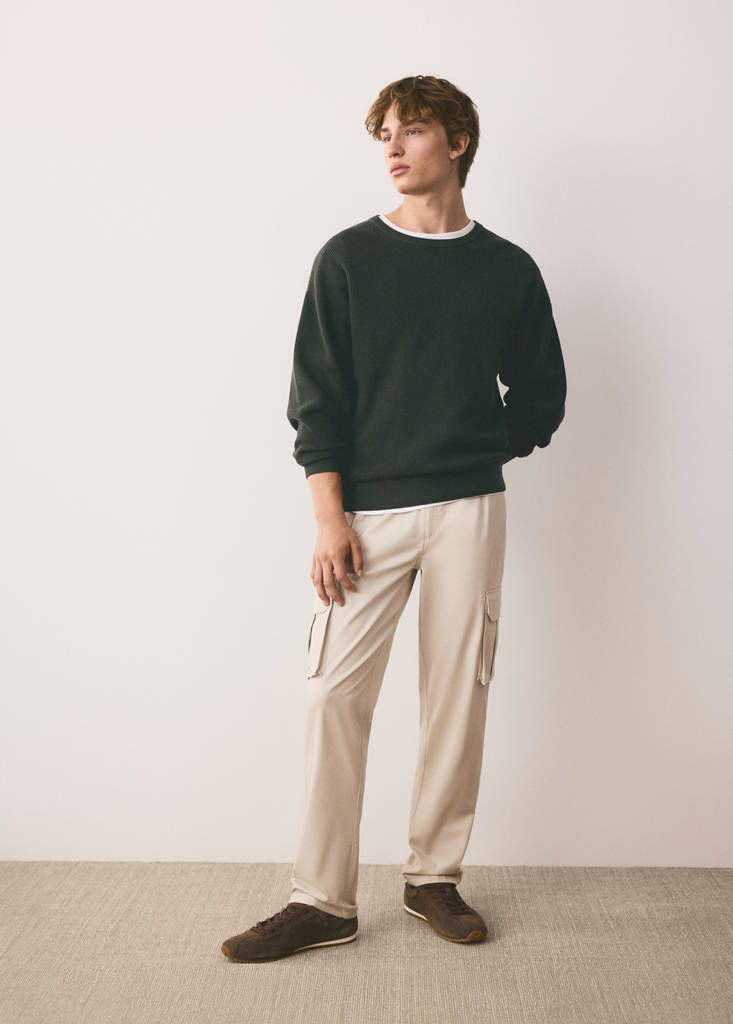 Fine knit cotton sweater — Green