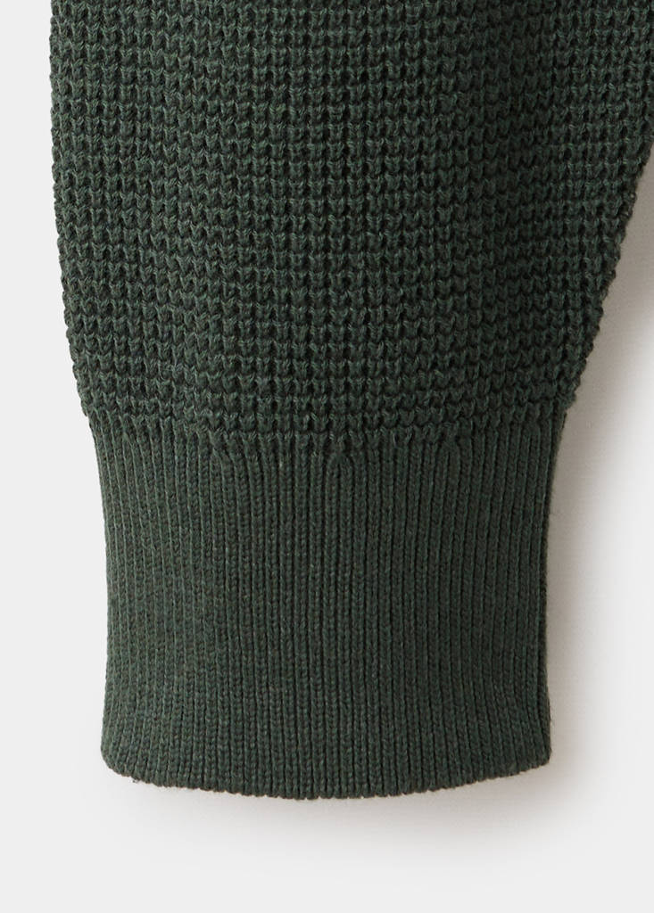 Fine knit cotton sweater — Green