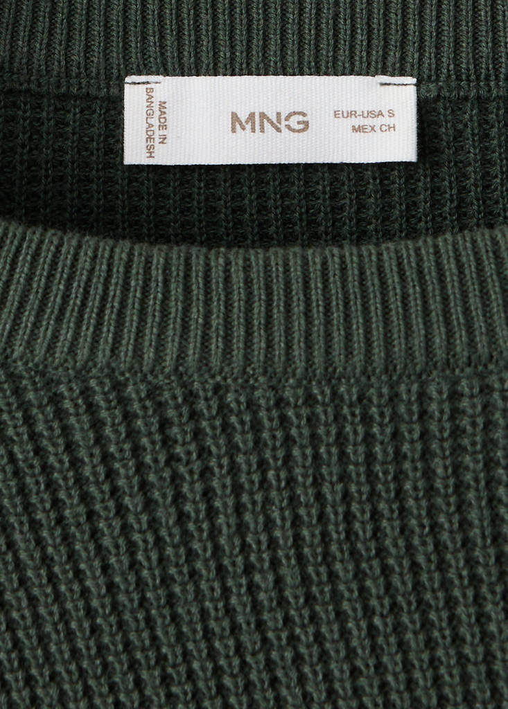 Fine knit cotton sweater — Green