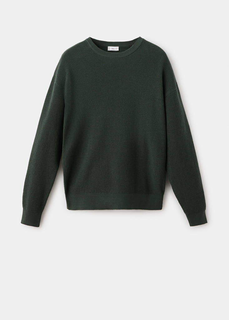 Fine knit cotton sweater — Green