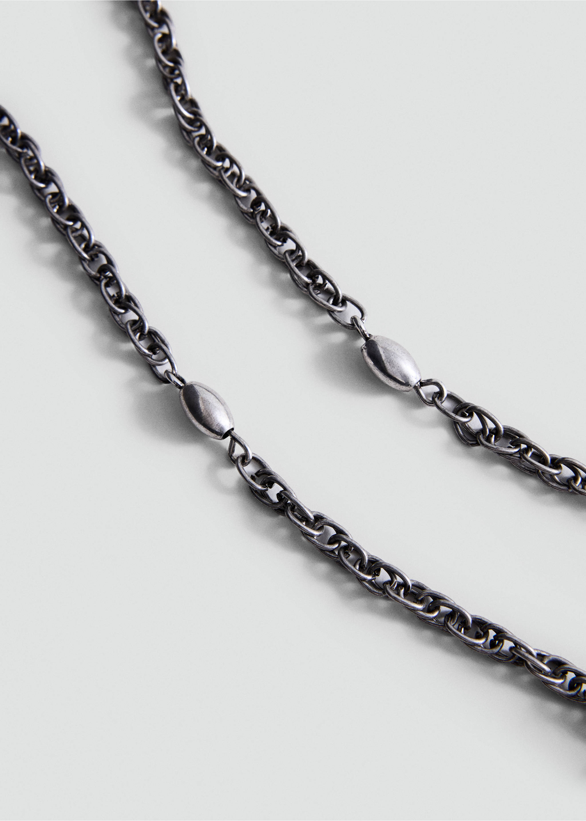 Flower-detail pendant necklace - Details of the article 1, Silver. Ref: 37064794-00.