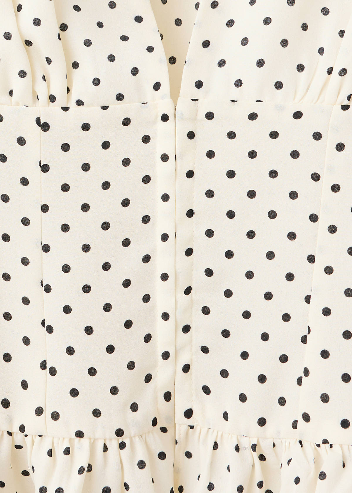 V-neck polka dot blouse — Off White