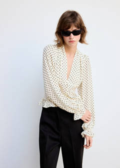 V-neck polka dot blouse — Off White 8