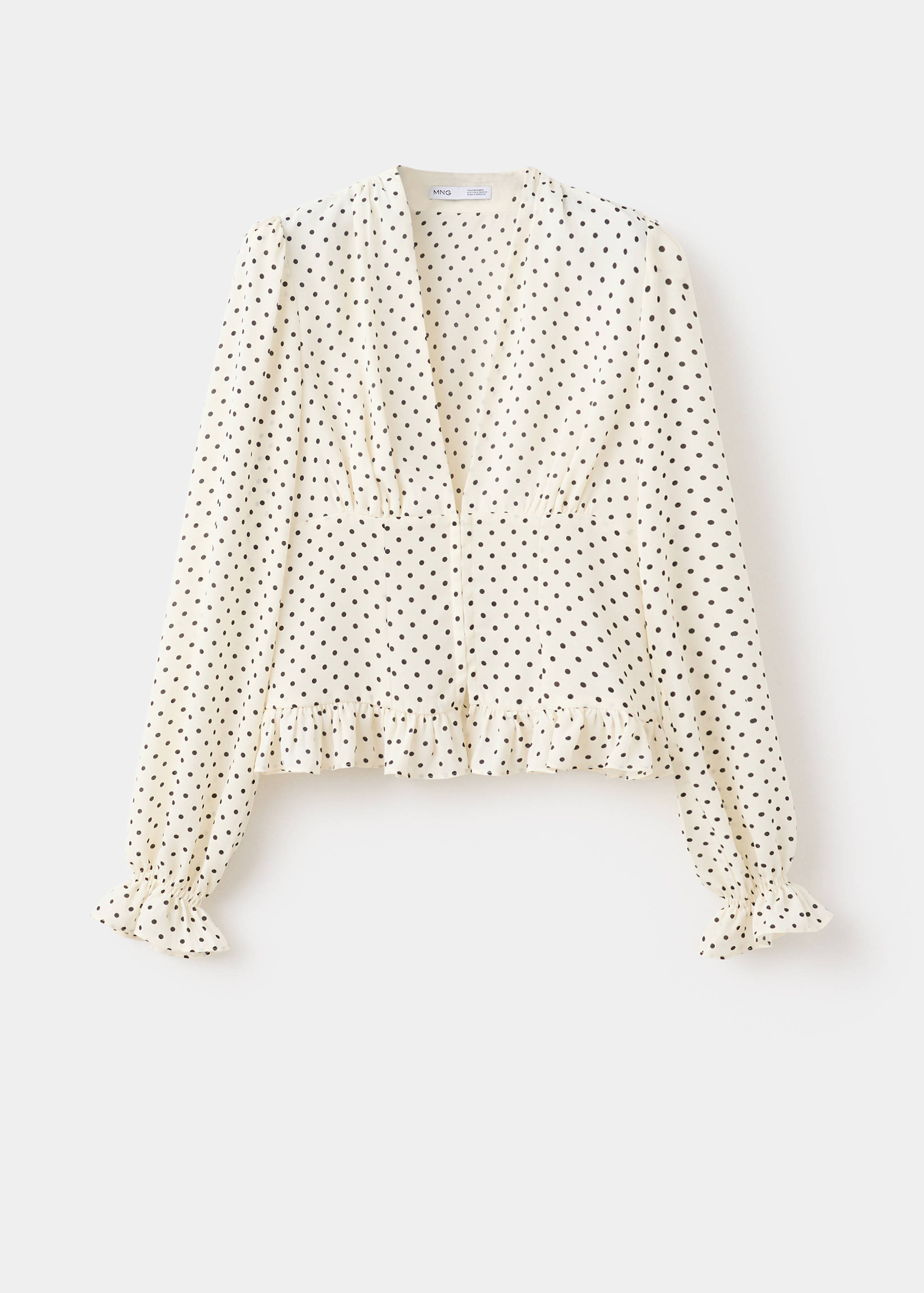 Polka-dot V-neck blouse - Article without model