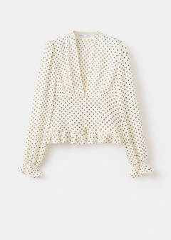 V-neck polka dot blouse — Off White 5