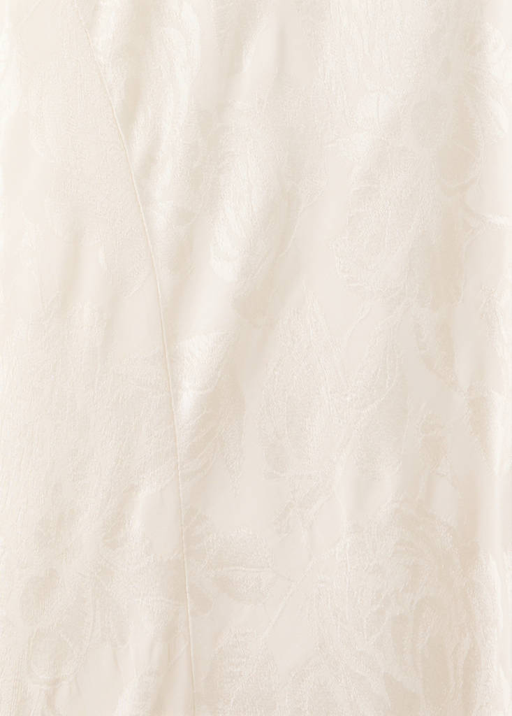 Jacquard dress with ruffle detail — White