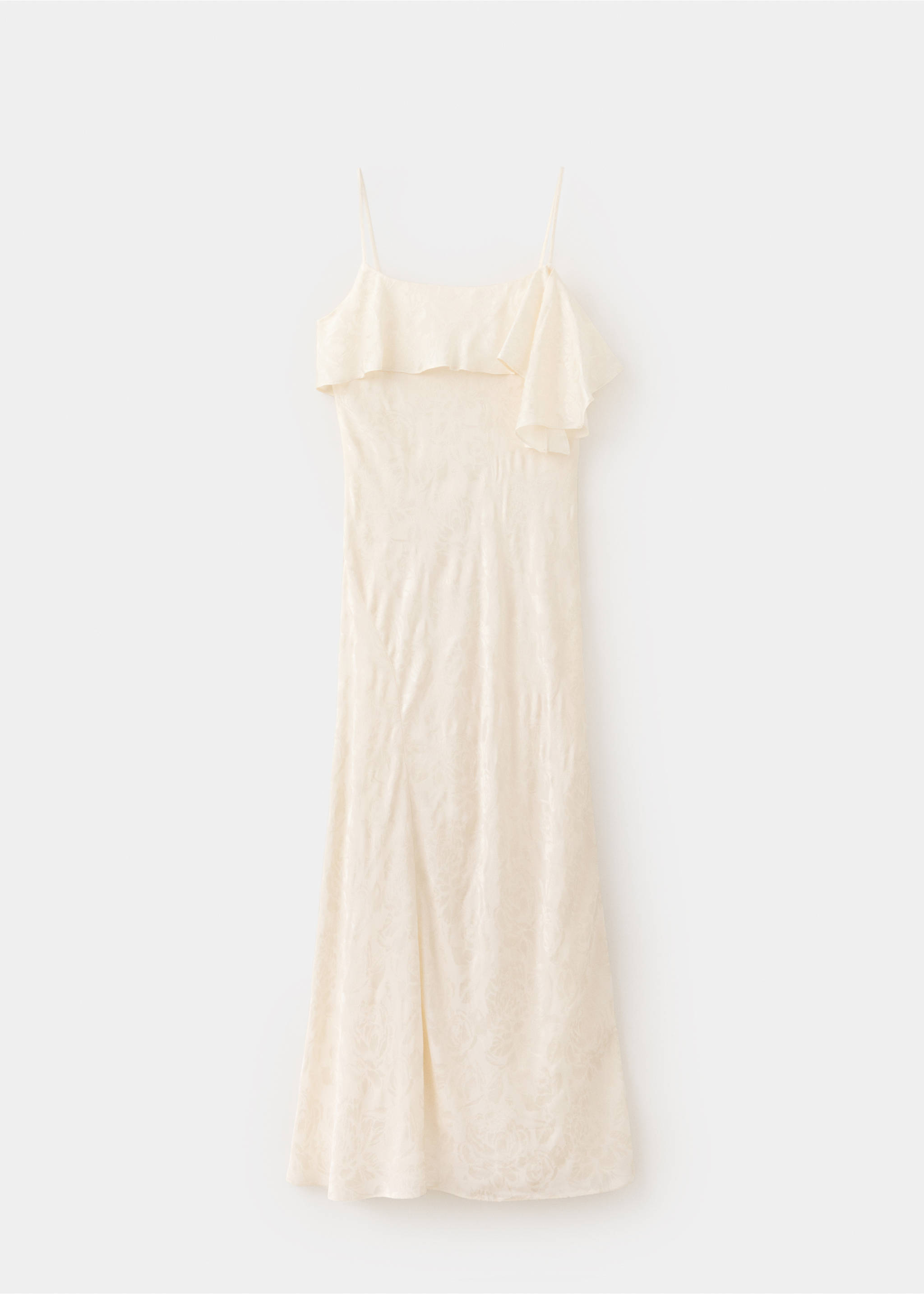 Jacquard dress with ruffle detail - Article without model, White. Ref: 37064798-00.