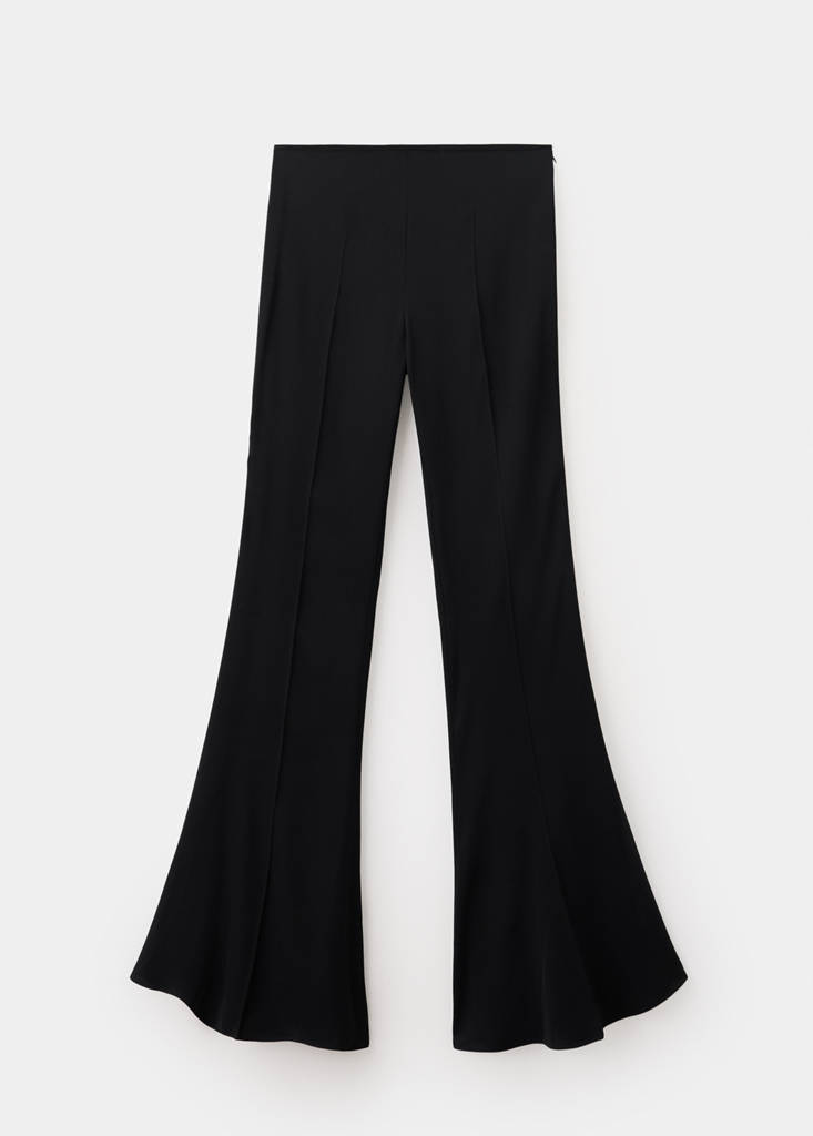 Low-rise flared trousers — Black