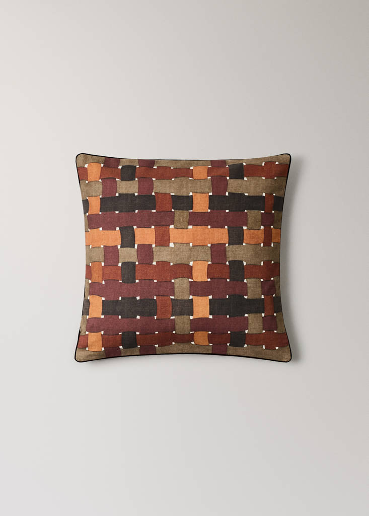 Piping cushion cover 50x50 cm — Russet