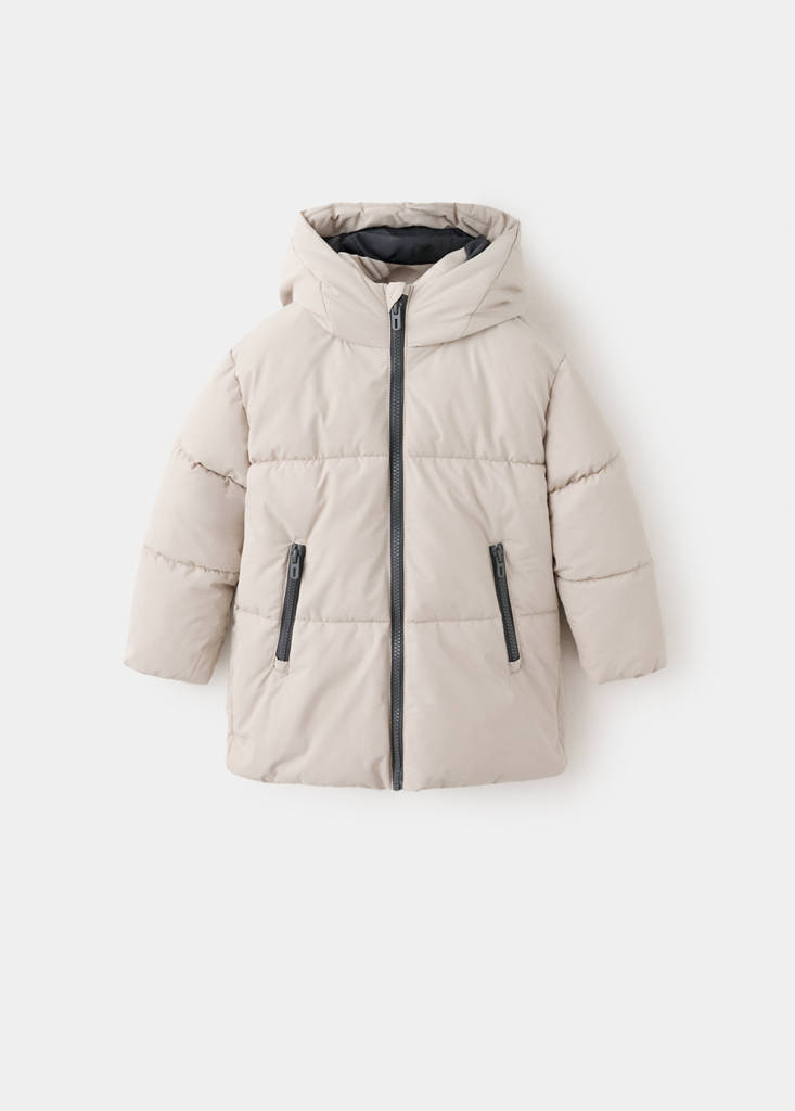 Padded anorak with contrasting details — Ice Grey