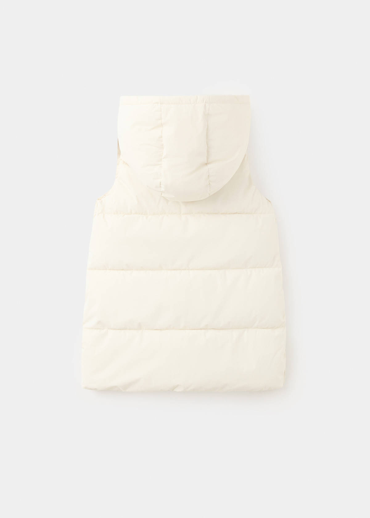 Hooded waistcoat with pockets — Ecru