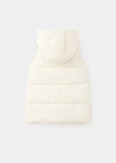 Hooded waistcoat with pockets — Ecru 6