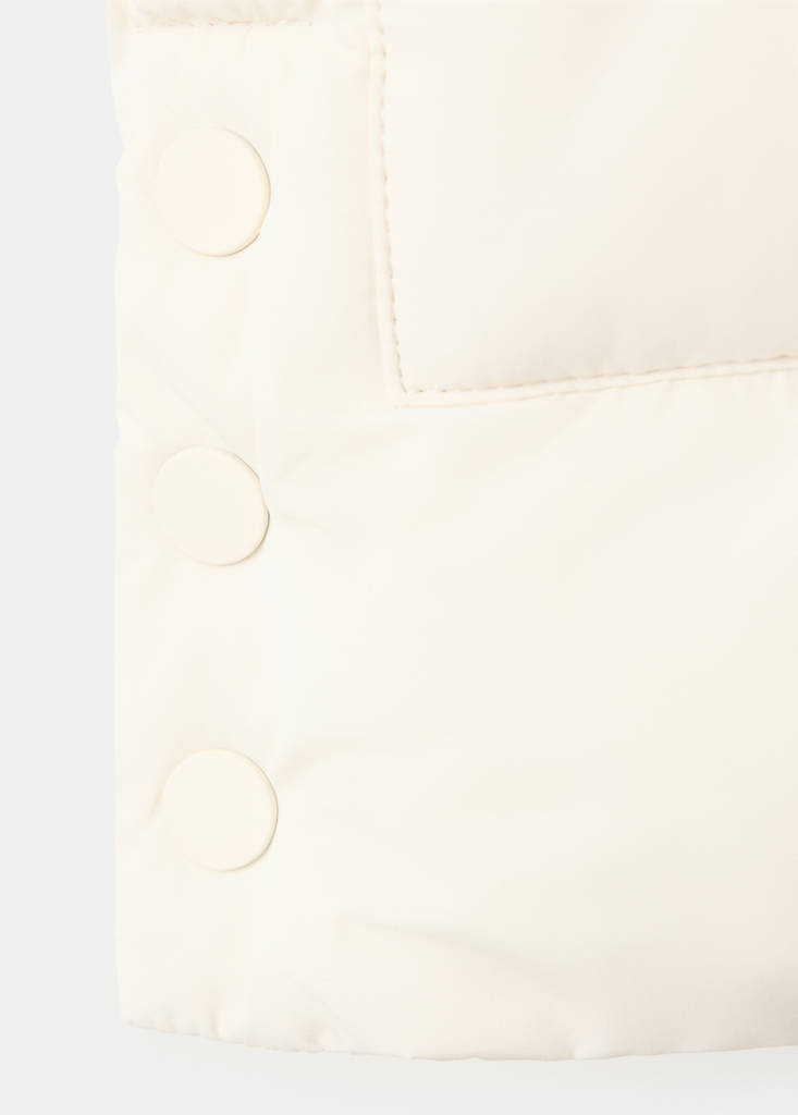 Hooded waistcoat with pockets — Ecru