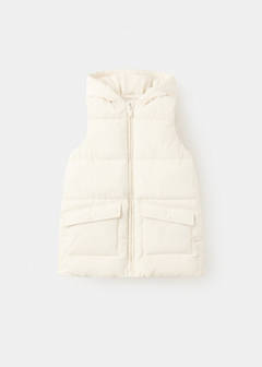 Hooded waistcoat with pockets — Ecru 3