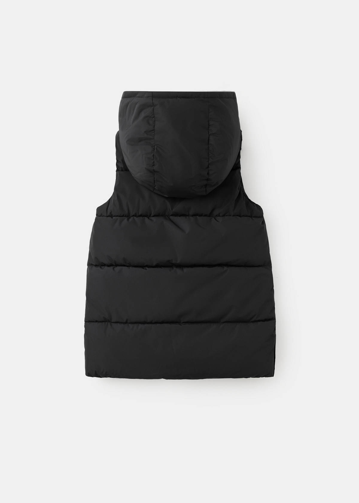 Hooded waistcoat with pockets — Black