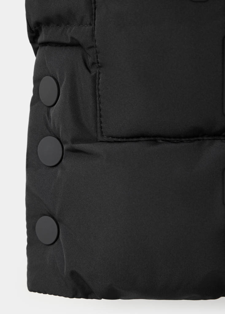 Hooded waistcoat with pockets — Black