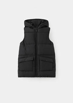 Hooded waistcoat with pockets — Black 2