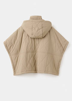Quilted hooded cape — Medium Brown 4