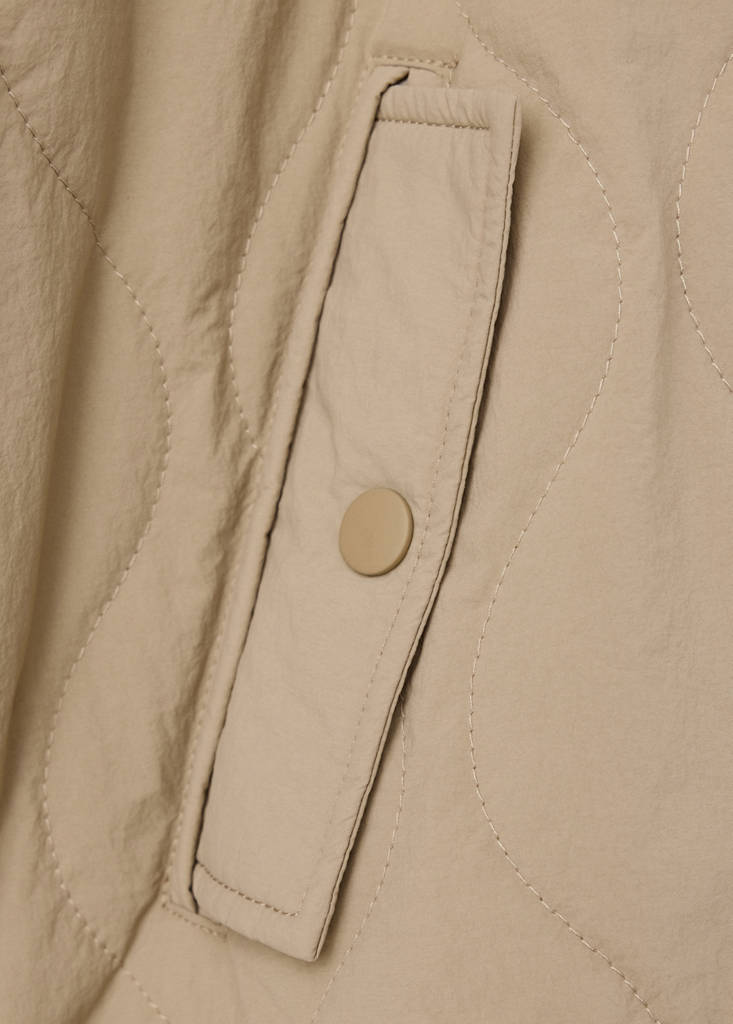 Quilted hooded cape — Medium Brown