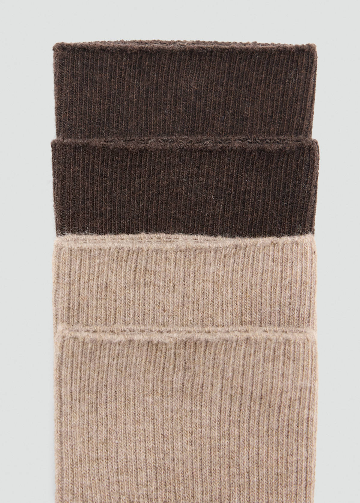 Pack of 2 ribbed cotton socks — Chocolate