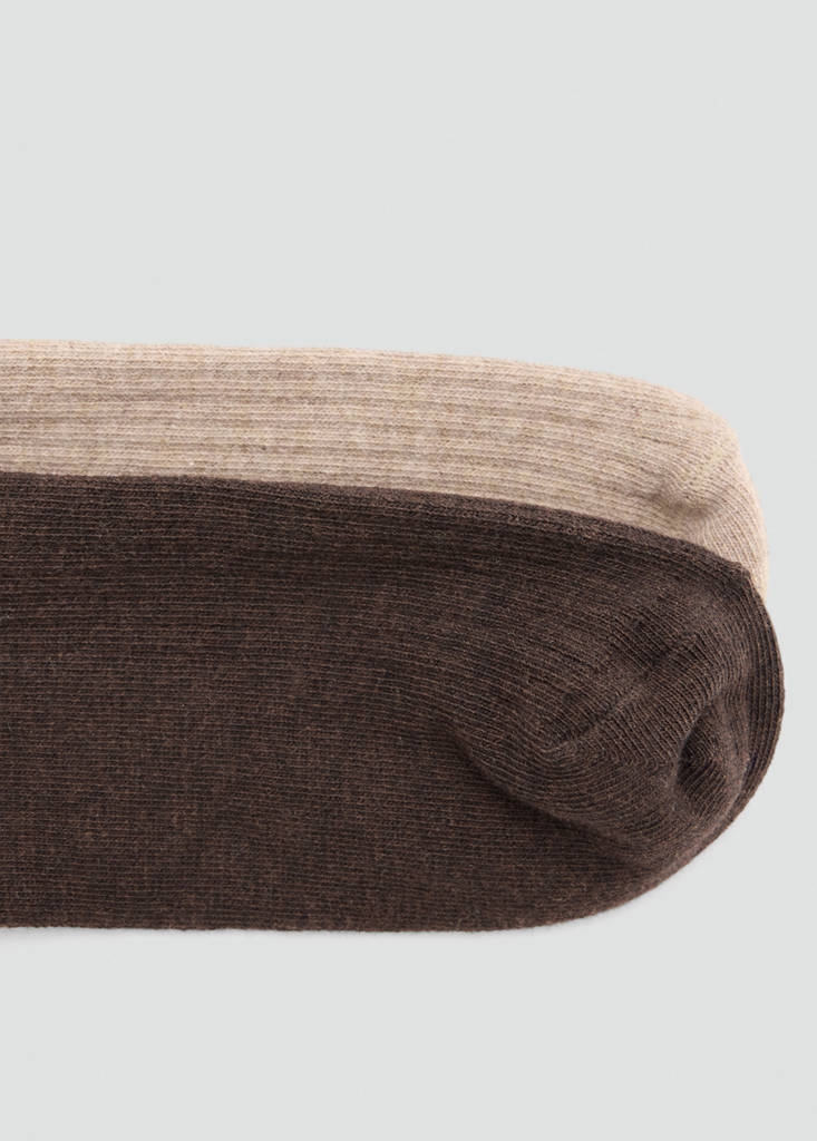 Pack of 2 ribbed cotton socks — Chocolate