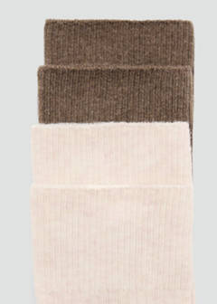 Pack of 2 ribbed cotton socks — Medium Brown 2