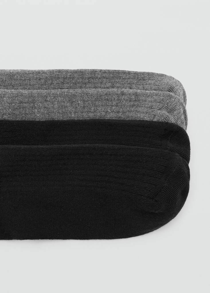 Pack of 2 ribbed cotton socks — Black