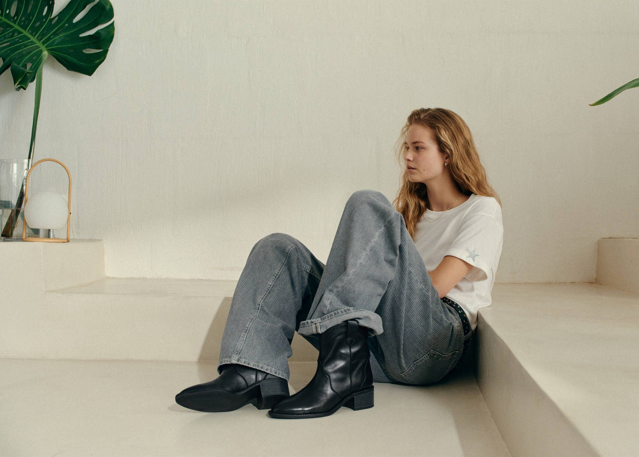 Leather cowboy ankle boots - Panoramic plane
