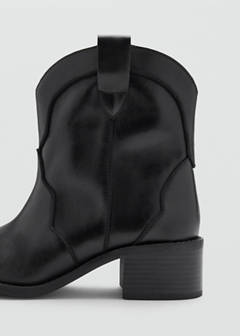 Leather cowboy ankle boots — Black 4