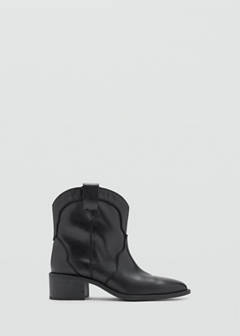 Leather cowboy ankle boots — Black 2