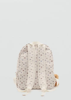 Printed backpack with dog charm — Sand 4