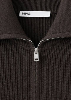 100% cotton zip-up cardigan — Chocolate 7