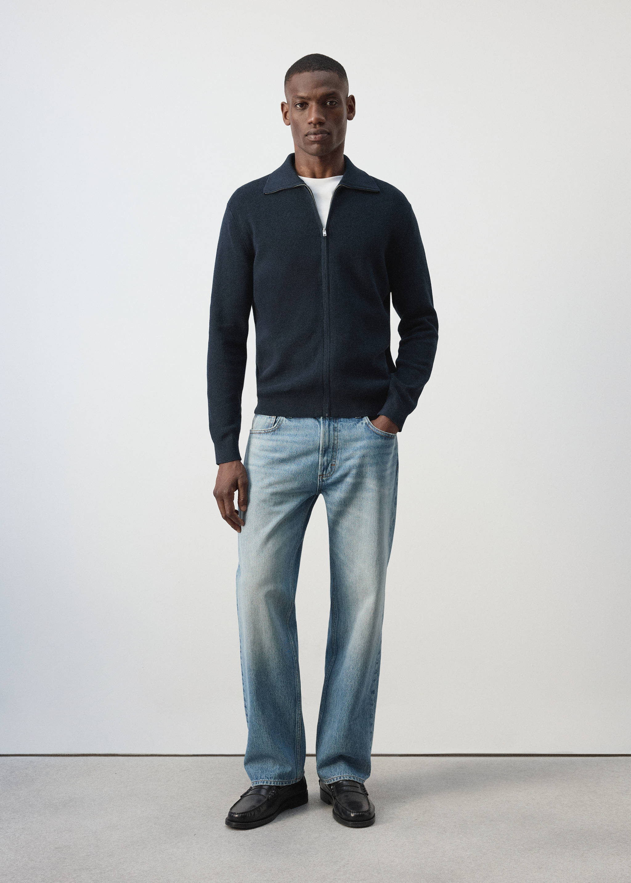 Cardigan 100 % coton zippé - Plan général