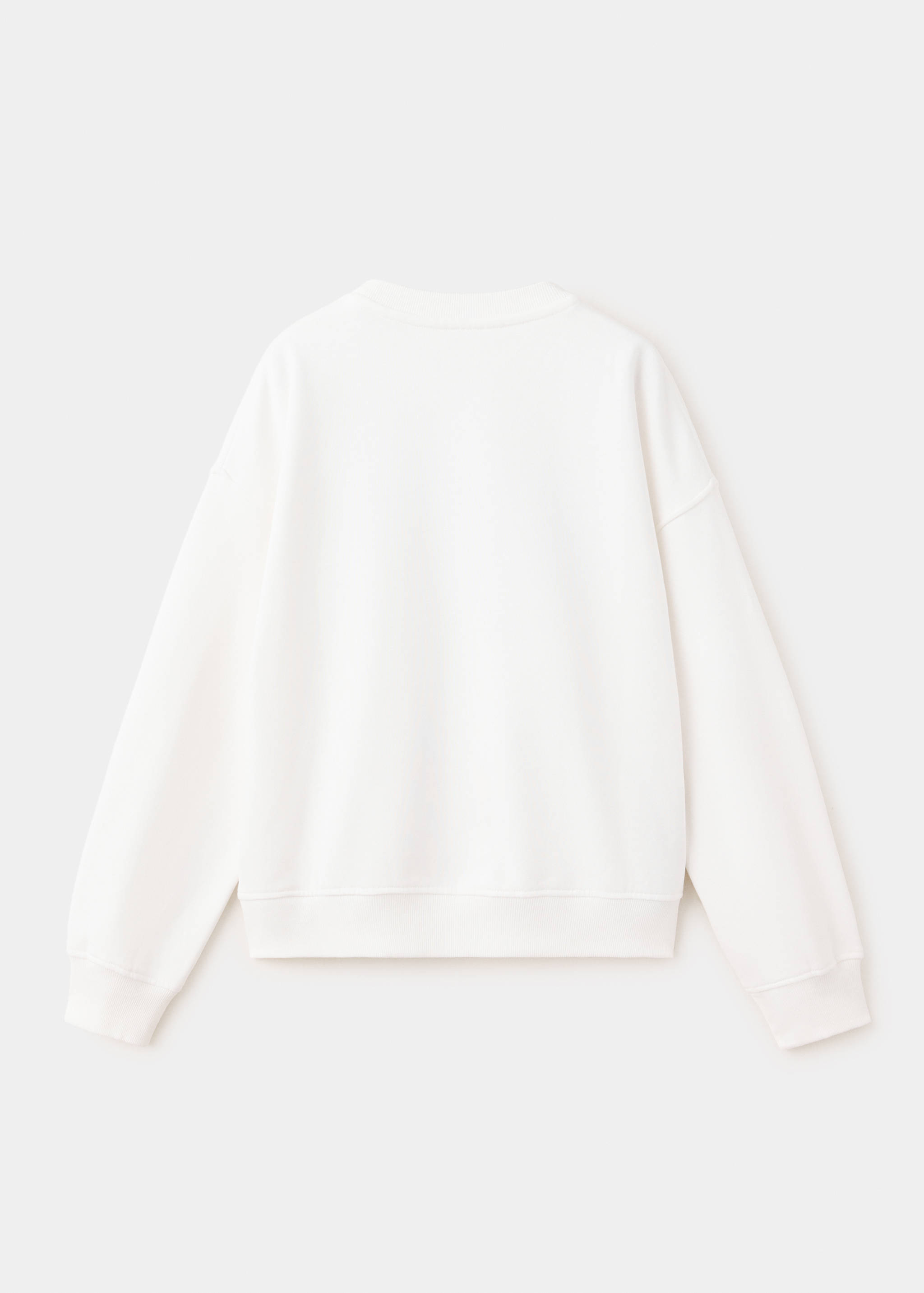 Sweatshirt de algodão com pormenor bordado - Verso do artigo