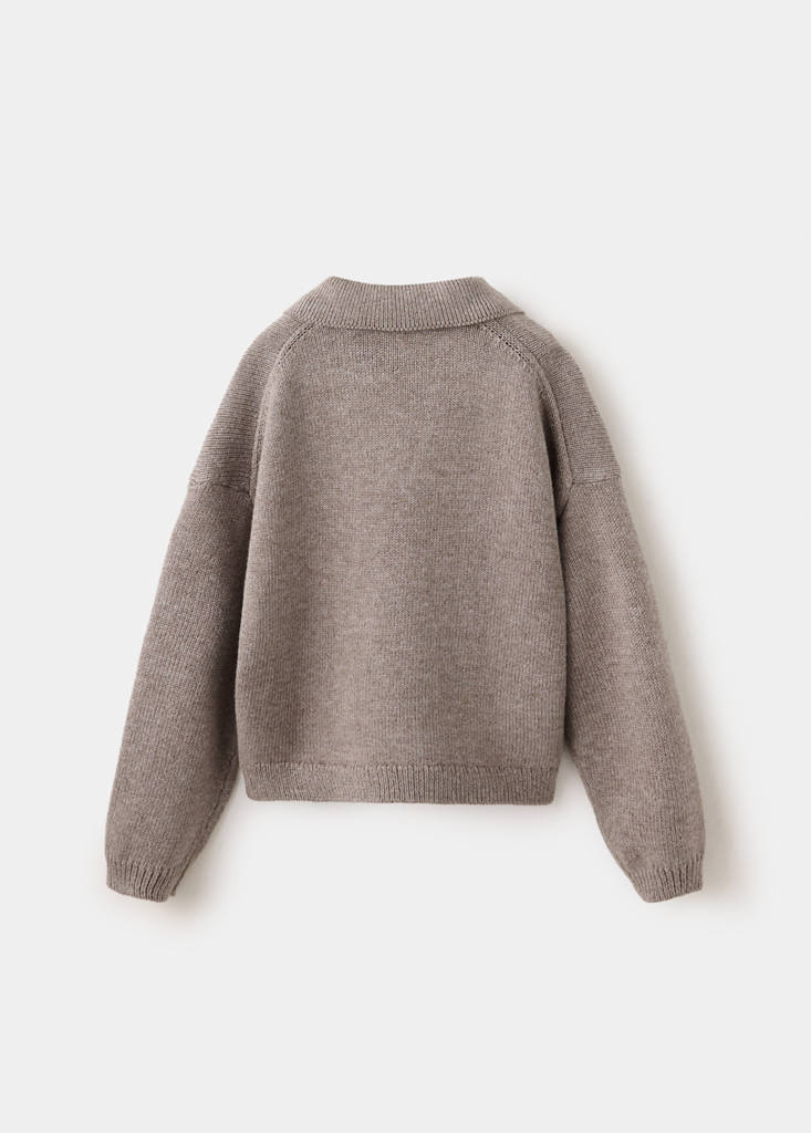 Polo neck sweater — Medium Brown