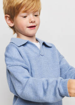 Polo neck sweater — Blue 4