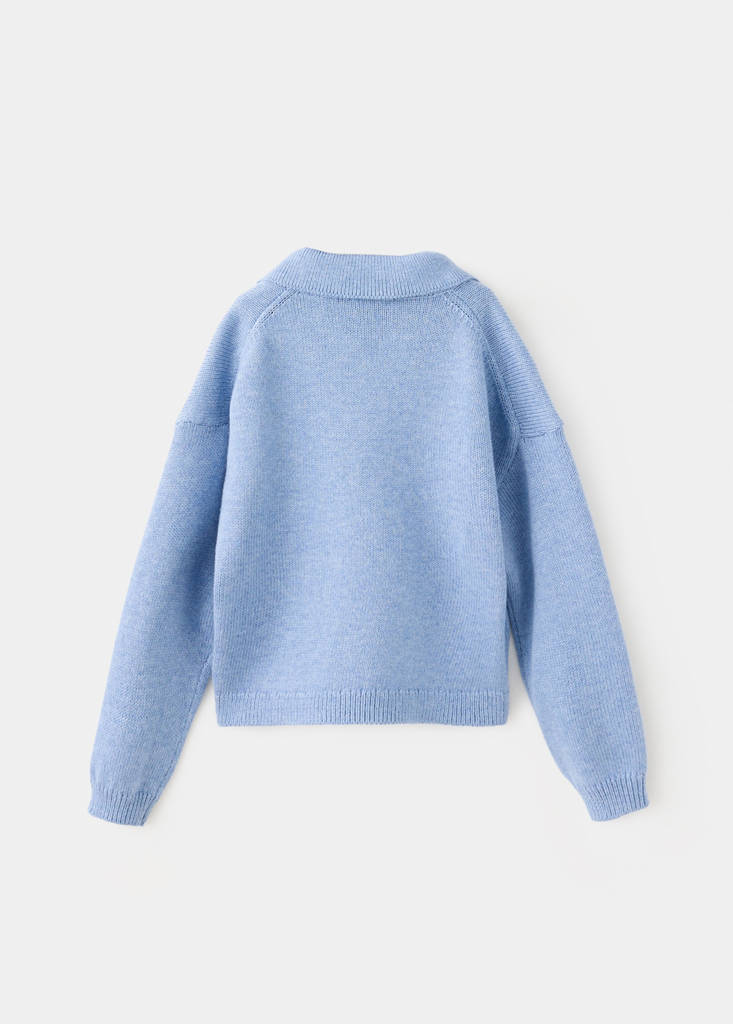 Polo neck sweater — Blue