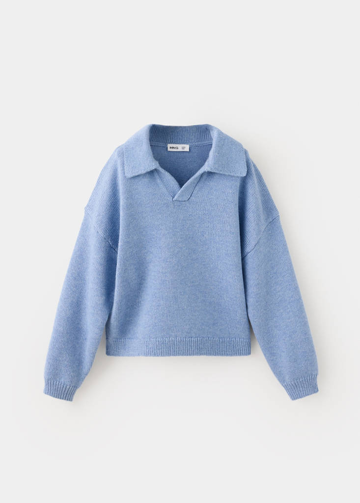 Polo neck sweater — Blue