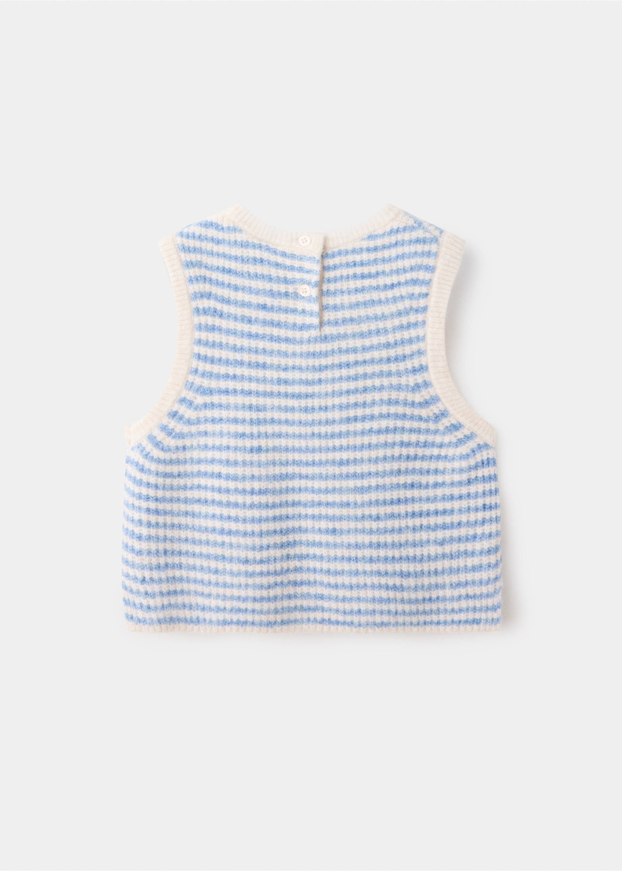 Striped knitted gilet - Reverse of the article, Sky Blue. Ref: 37065161-00.