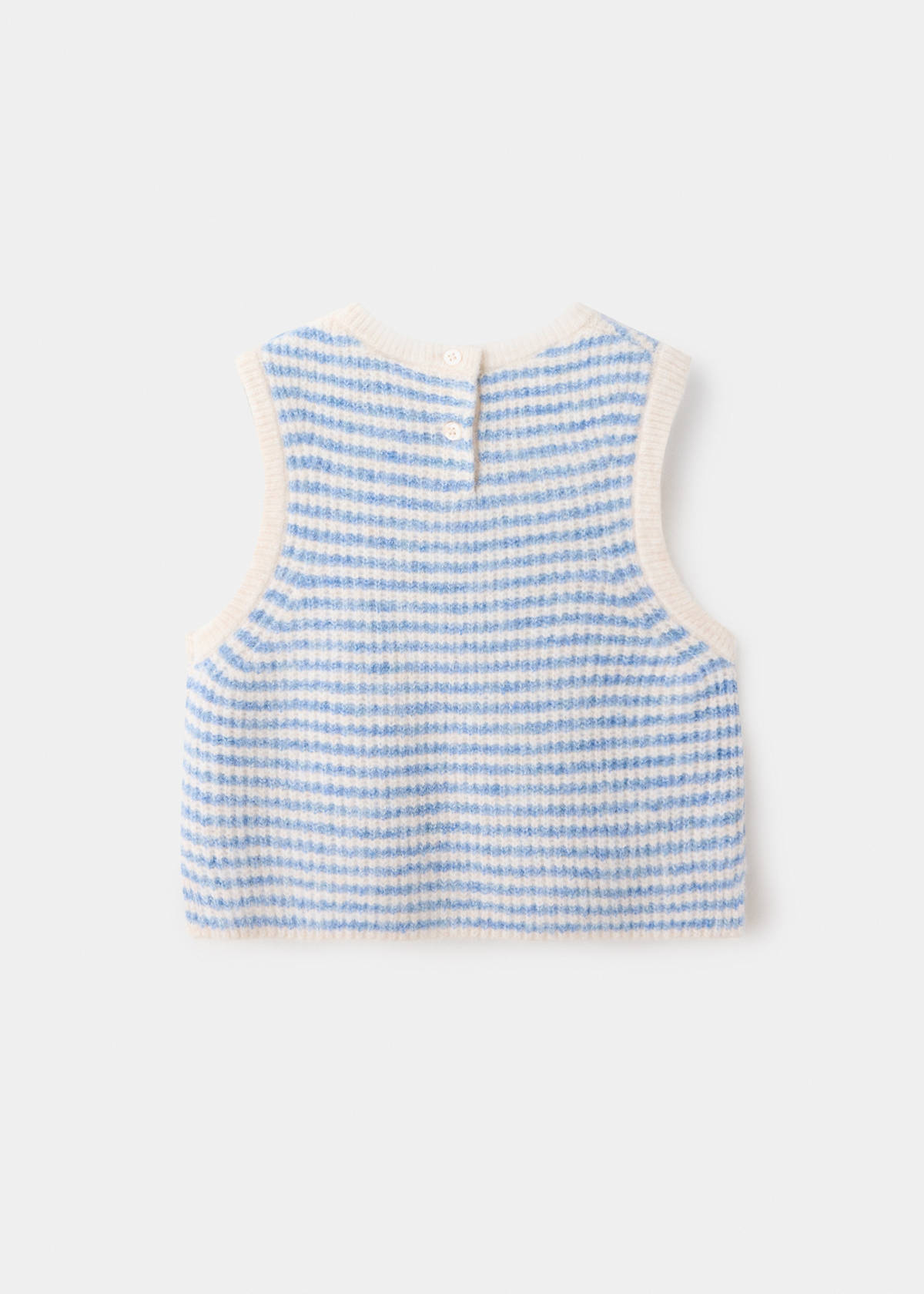 Striped knitted gilet — Sky Blue
