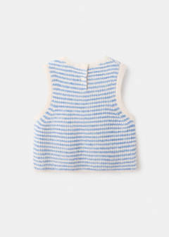 Striped knitted gilet — Sky Blue 5