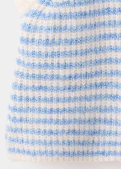 Striped knitted gilet — Sky Blue 6