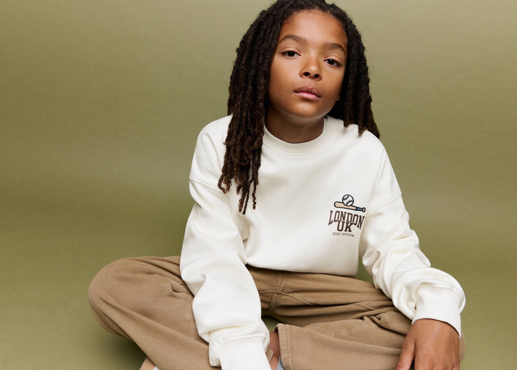 Printed cotton sweatshirt - Panoramic plane