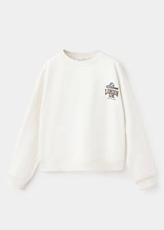 Printed cotton sweatshirt — Ecru 3